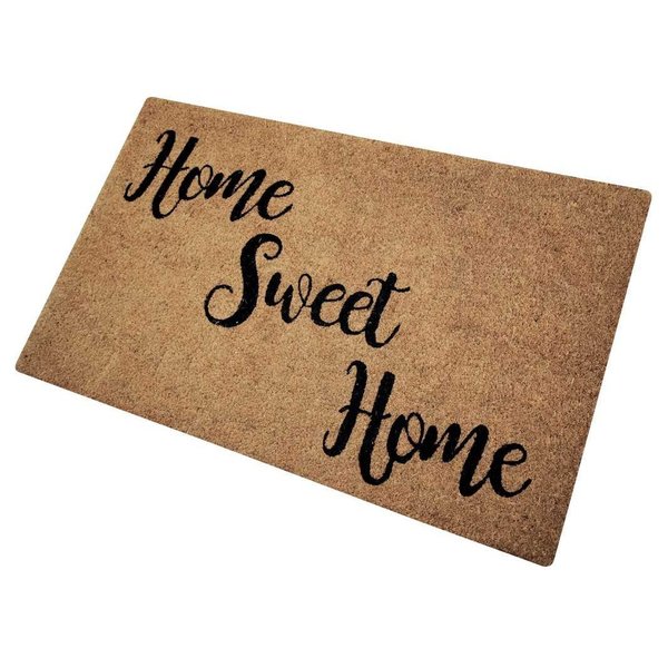 Msi Black Home Sweet Home 18 in. X 30 in. Coir Door Mat ZOR-CM-0002